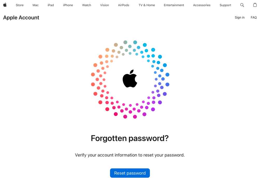 Site oficial recuperação Apple