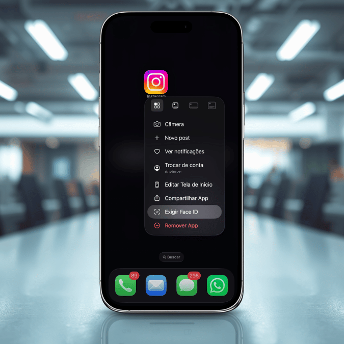 Como colocar senha no instagram