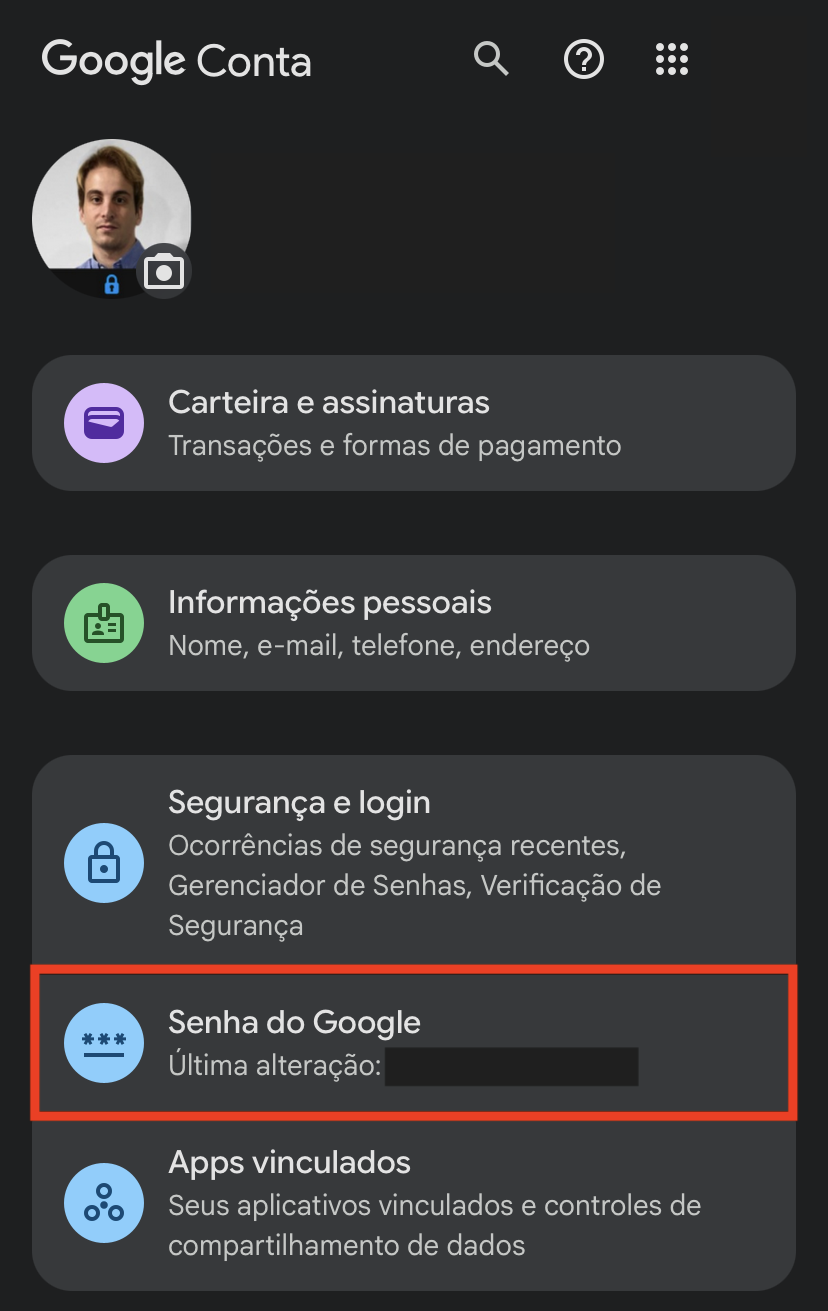 Como acessar a seção de segurança da Conta Google