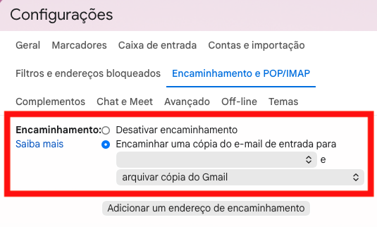 Como verificar encaminhamento automático no Gmail